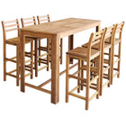 7-Piece Bar Table and Chairs Set Solid Acacia Wood