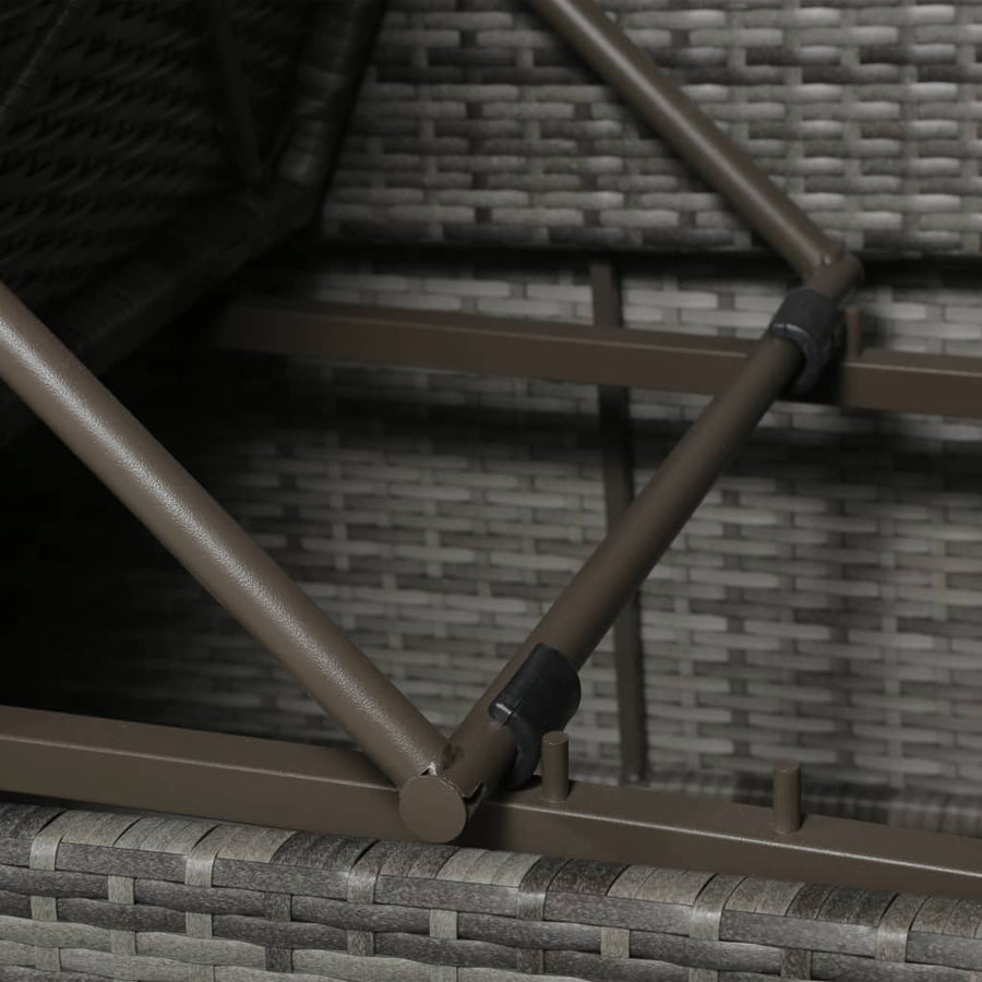 -Delige Loungeset Met Kussens Poly Rattan Grijs