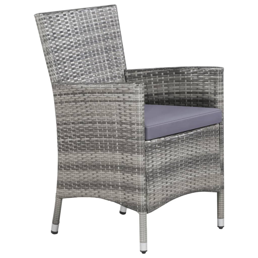 -Delige Tuinset Met Kussens Poly Rattan 11 250 cm tafellengte Grijs en wit