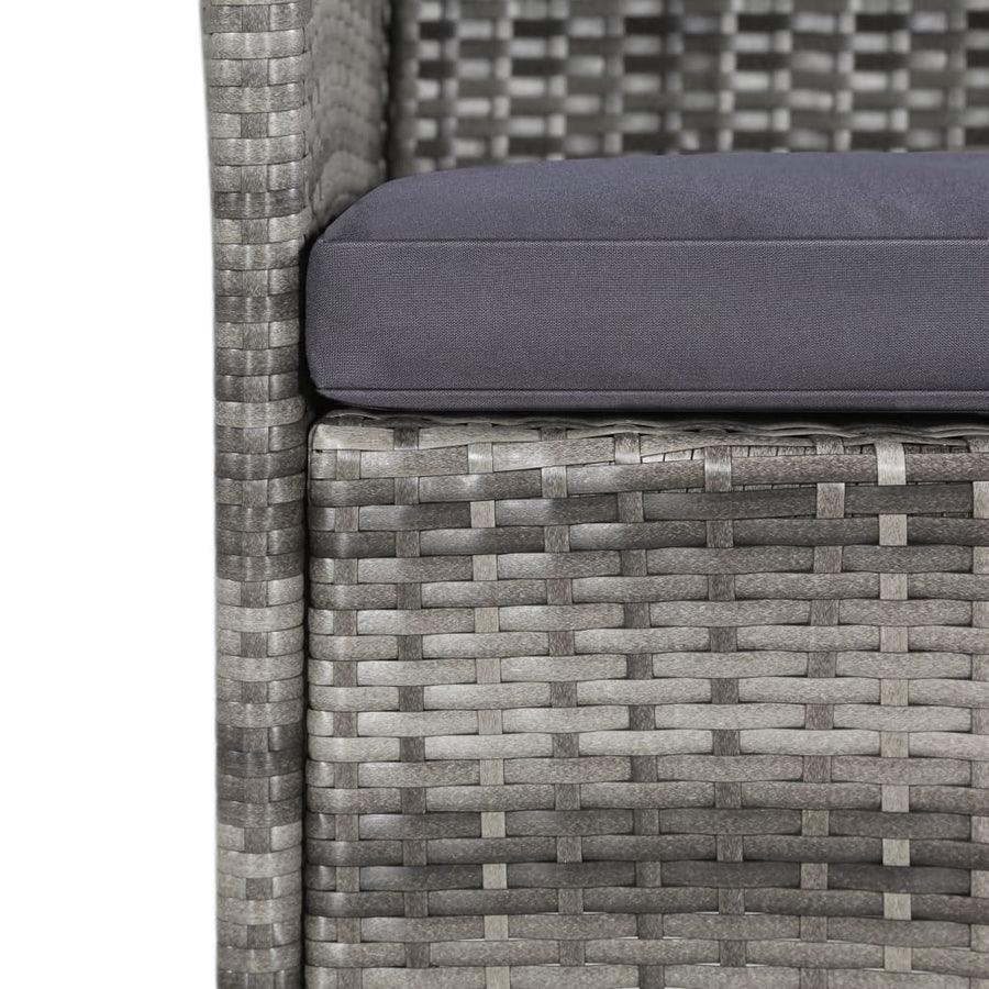 -Delige Tuinset Met Kussens Poly Rattan 11 250 cm tafellengte Grijs en wit