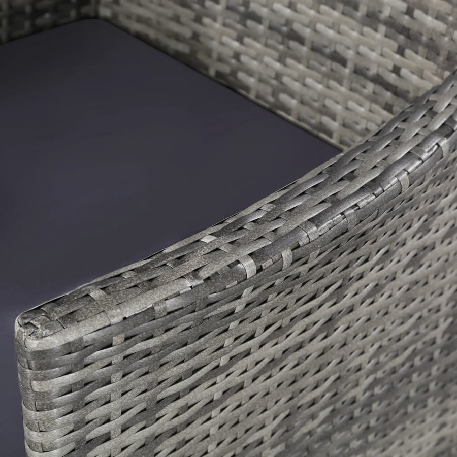 -Delige Tuinset Met Kussens Poly Rattan 11 250 cm tafellengte Grijs en wit