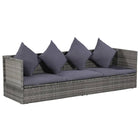 Tuinbed 200X60 Cm Poly Rattan Grijs