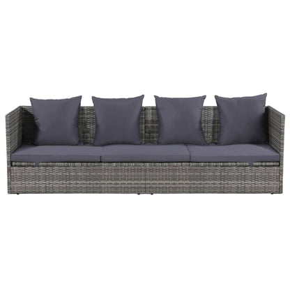 Tuinbed 200X60 Cm Poly Rattan Grijs