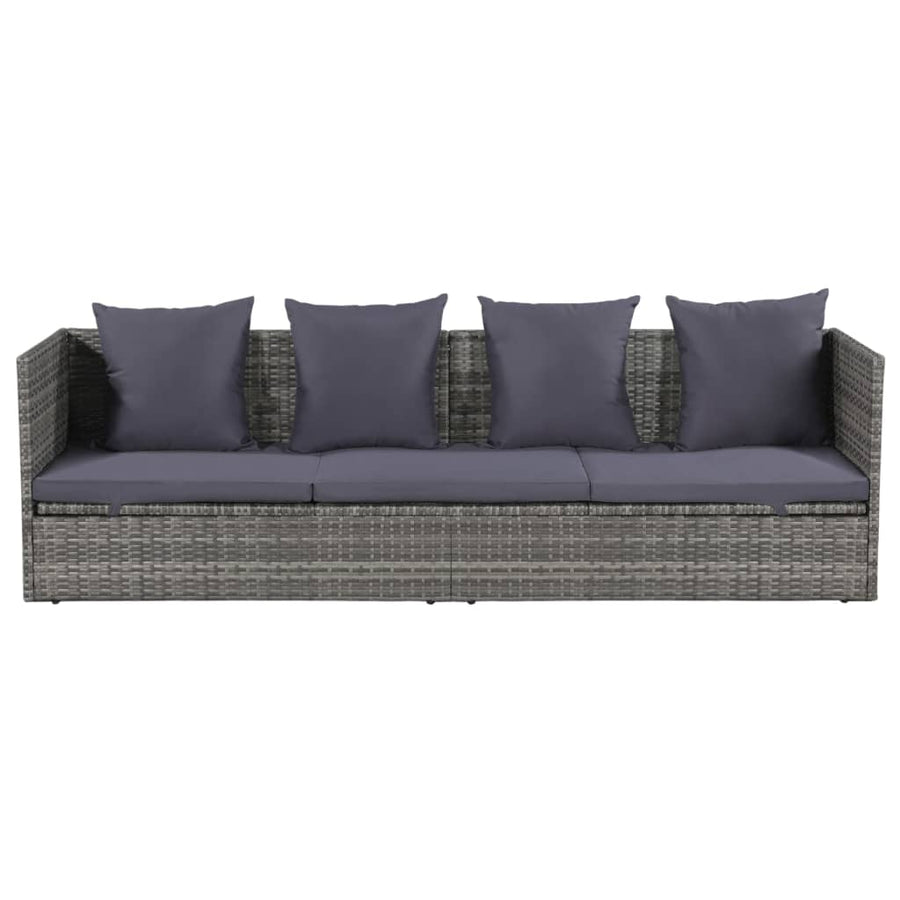 Tuinbed 200X60 Cm Poly Rattan Grijs