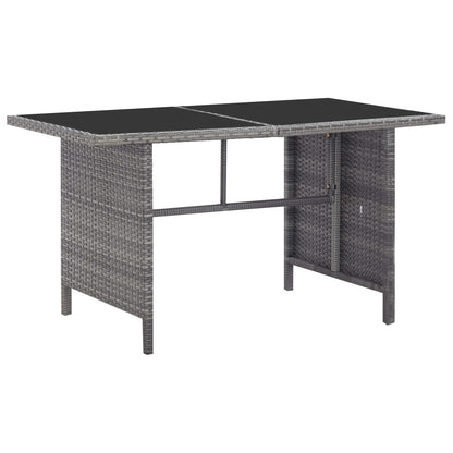 -Delige Loungeset Met Kussens Poly Rattan Grijs