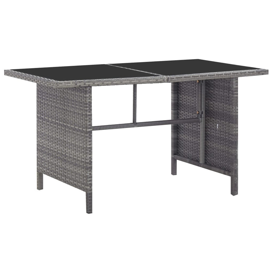 -Delige Loungeset Met Kussens Poly Rattan Grijs