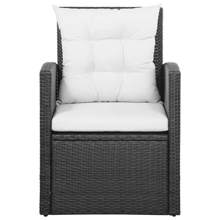 5-Delige Loungeset Met Kussens Poly Rattan 1 Zwart