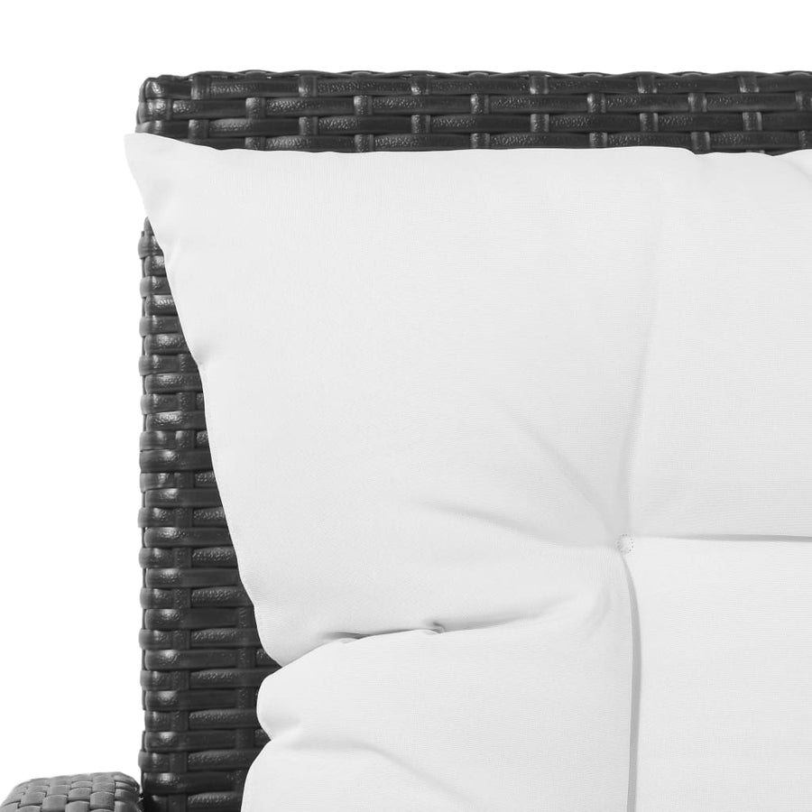 5-Delige Loungeset Met Kussens Poly Rattan 1 Zwart