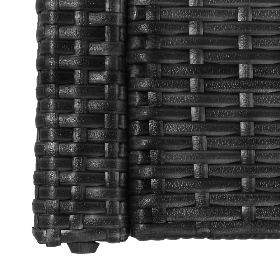 5-Delige Loungeset Met Kussens Poly Rattan 1 Zwart
