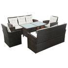 -Delige Loungeset Met Kussens Poly Rattan 5 Bruin