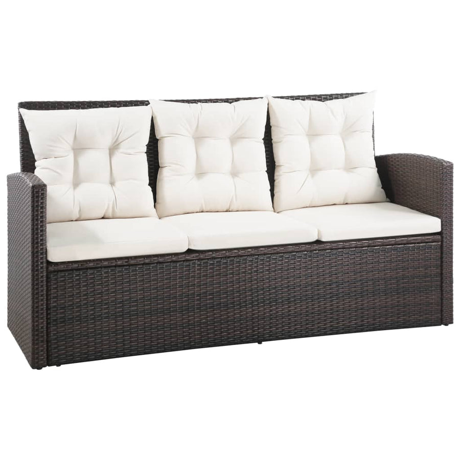 -Delige Loungeset Met Kussens Poly Rattan 5 Bruin
