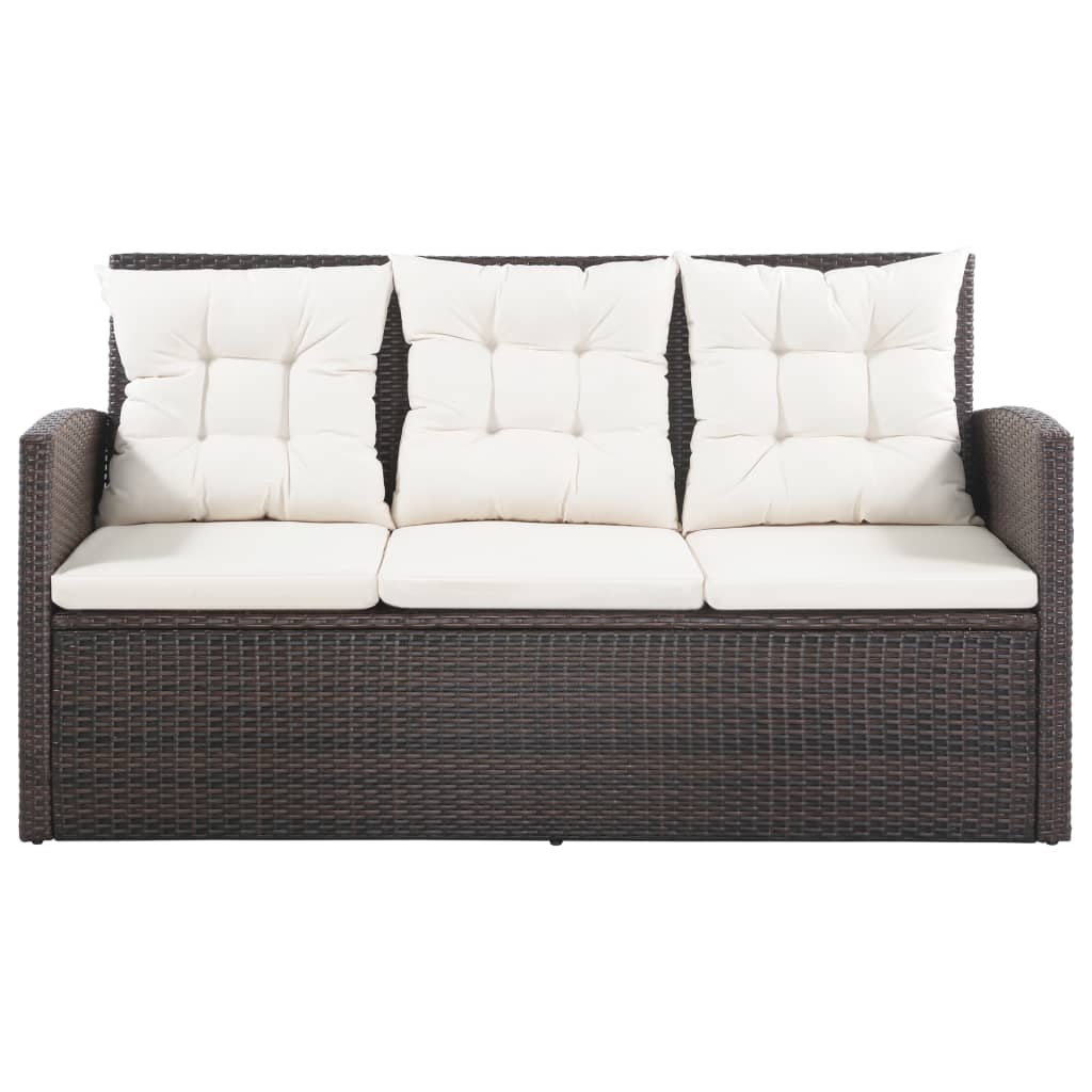 -Delige Loungeset Met Kussens Poly Rattan 5 Bruin