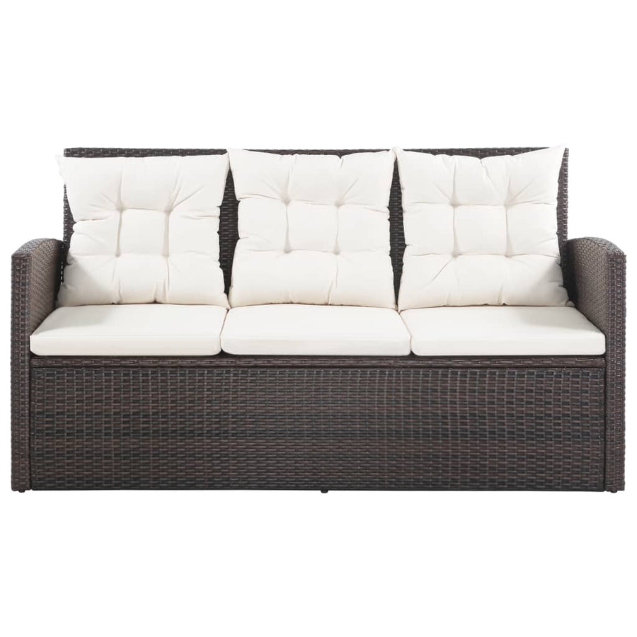 -Delige Loungeset Met Kussens Poly Rattan 5 Bruin
