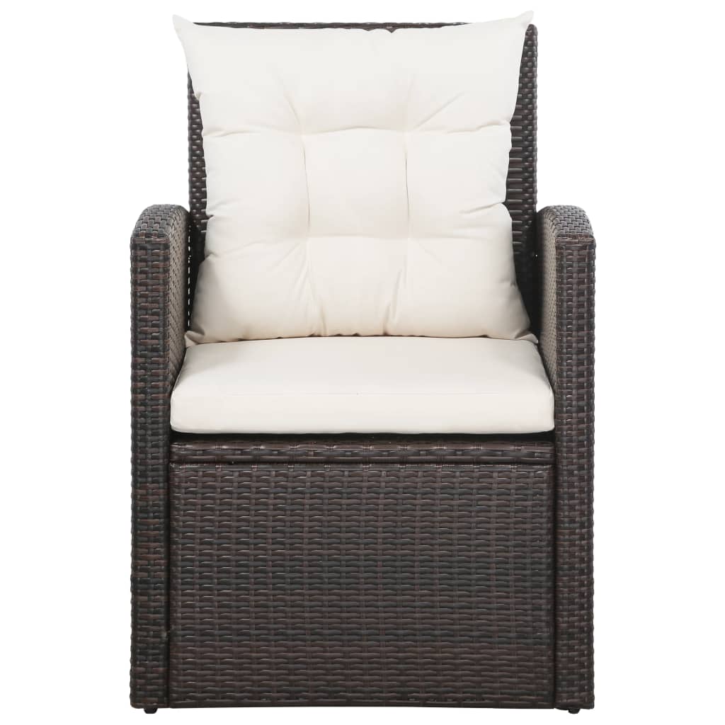-Delige Loungeset Met Kussens Poly Rattan 5 Bruin