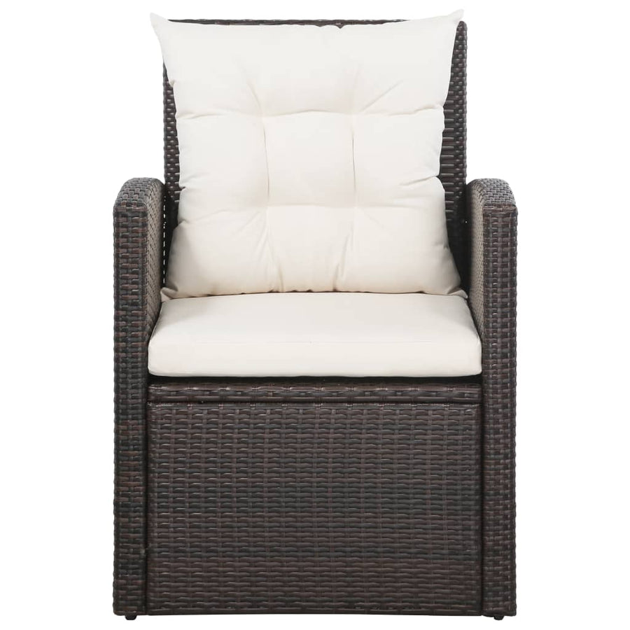 -Delige Loungeset Met Kussens Poly Rattan 5 Bruin