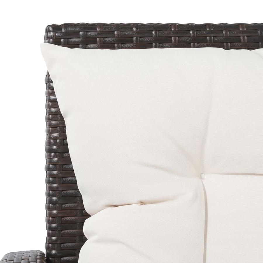 -Delige Loungeset Met Kussens Poly Rattan 5 Bruin