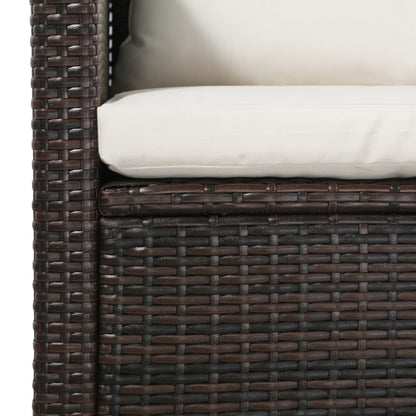 -Delige Loungeset Met Kussens Poly Rattan 5 Bruin