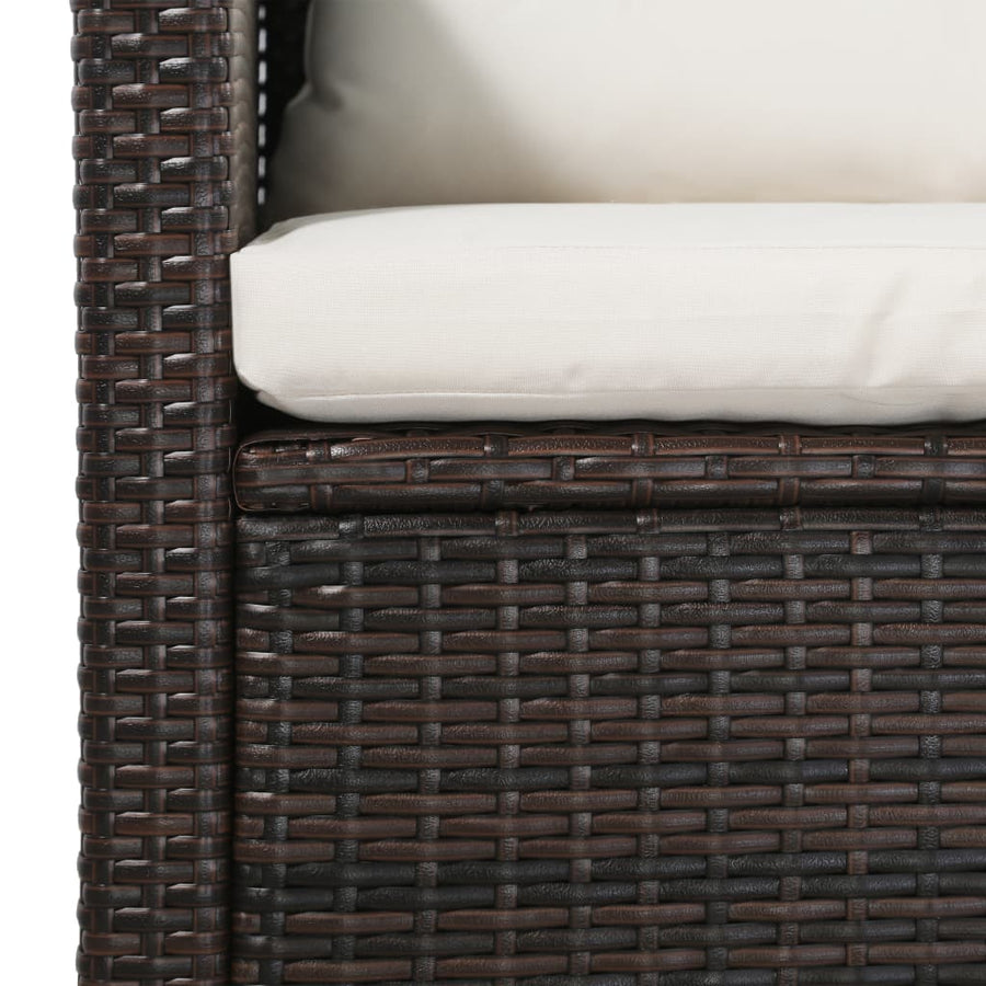 -Delige Loungeset Met Kussens Poly Rattan 5 Bruin