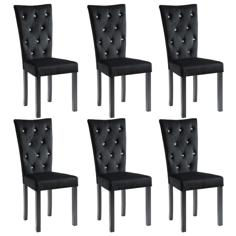 Eetkamerstoelen Fluweel 6 Zwart