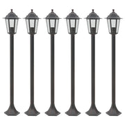 Paalverlichting tuin 110 cm aluminium brons 6 stuks