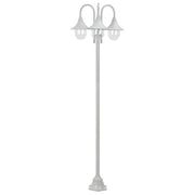 Paalverlichting tuin 220 cm aluminium wit 3-delig