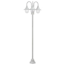 Paalverlichting Tuin E27 220 Cm Aluminium 3-Delig Wit