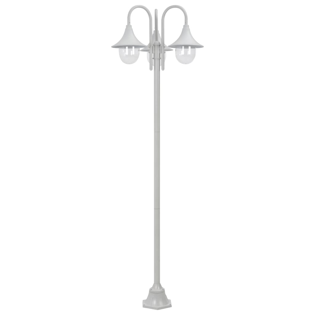 Paalverlichting Tuin E27 220 Cm Aluminium 3-Delig Wit