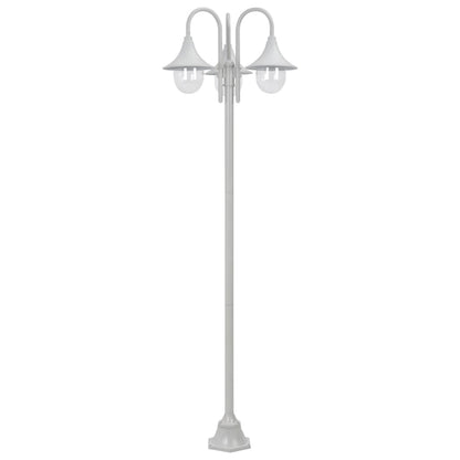 Paalverlichting Tuin E27 220 Cm Aluminium 3-Delig Wit