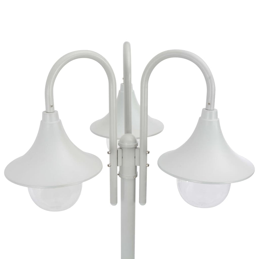 Paalverlichting Tuin E27 220 Cm Aluminium 3-Delig Wit