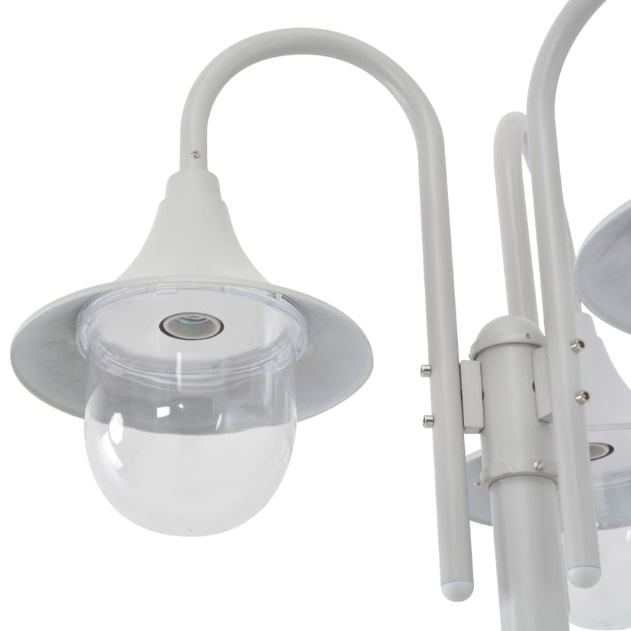 Paalverlichting Tuin E27 220 Cm Aluminium 3-Delig Wit