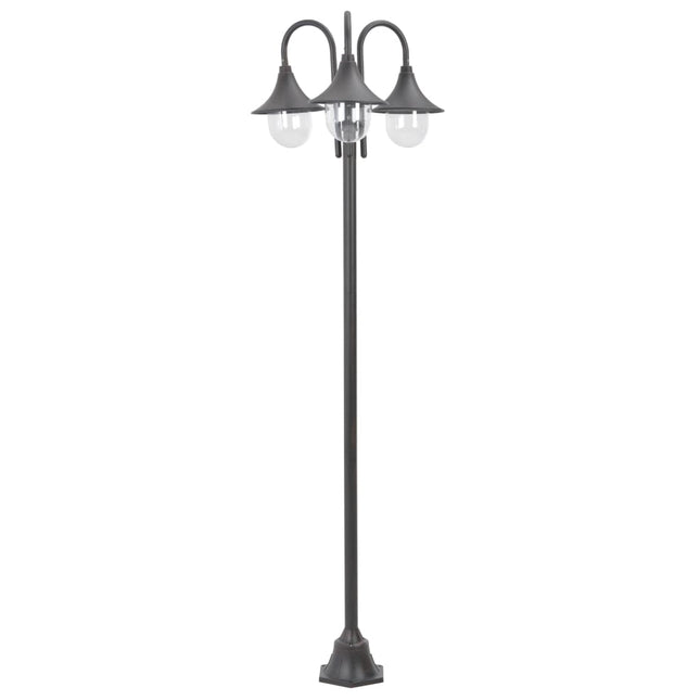 Paalverlichting Tuin E27 220 Cm Aluminium 3-Delig Brons