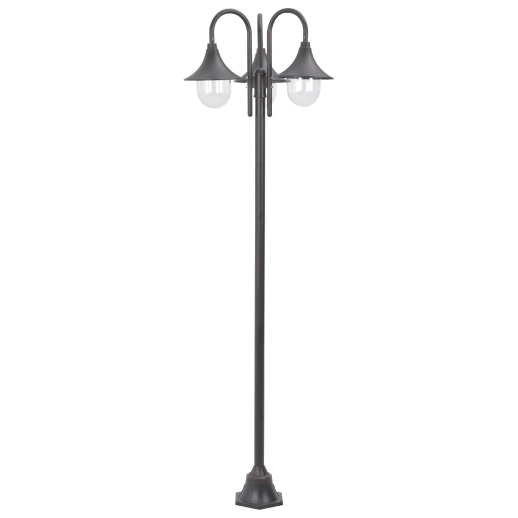 Paalverlichting Tuin E27 220 Cm Aluminium 3-Delig Brons