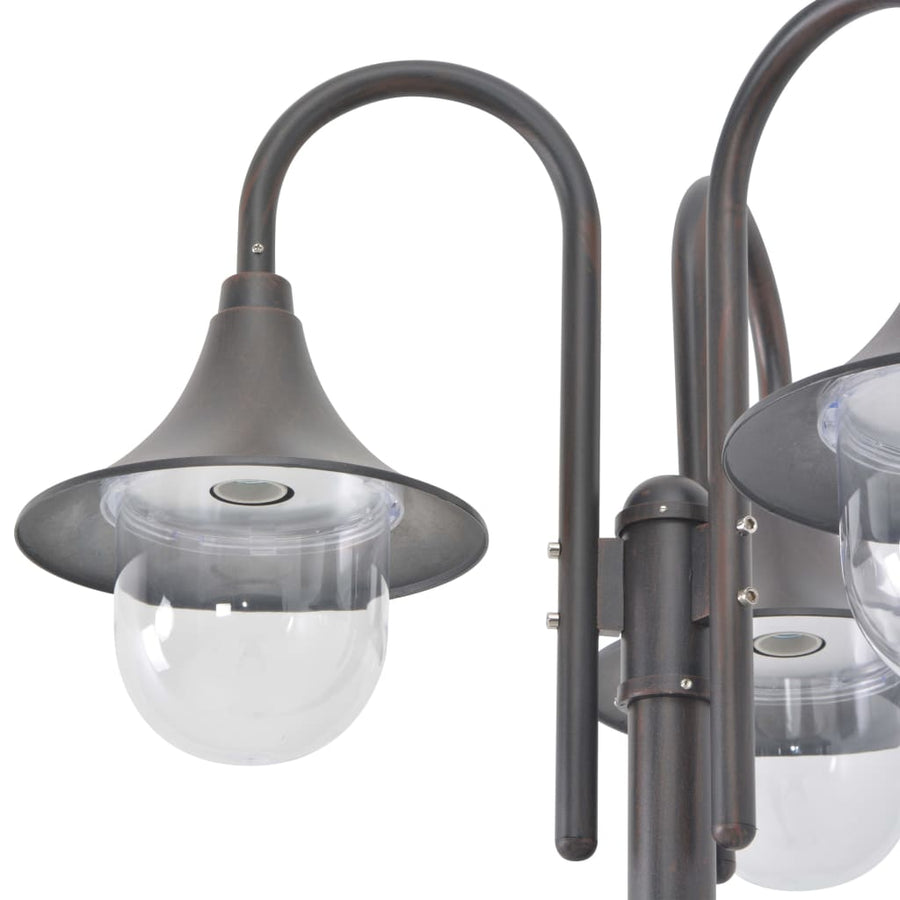 Paalverlichting Tuin E27 220 Cm Aluminium 3-Delig Brons