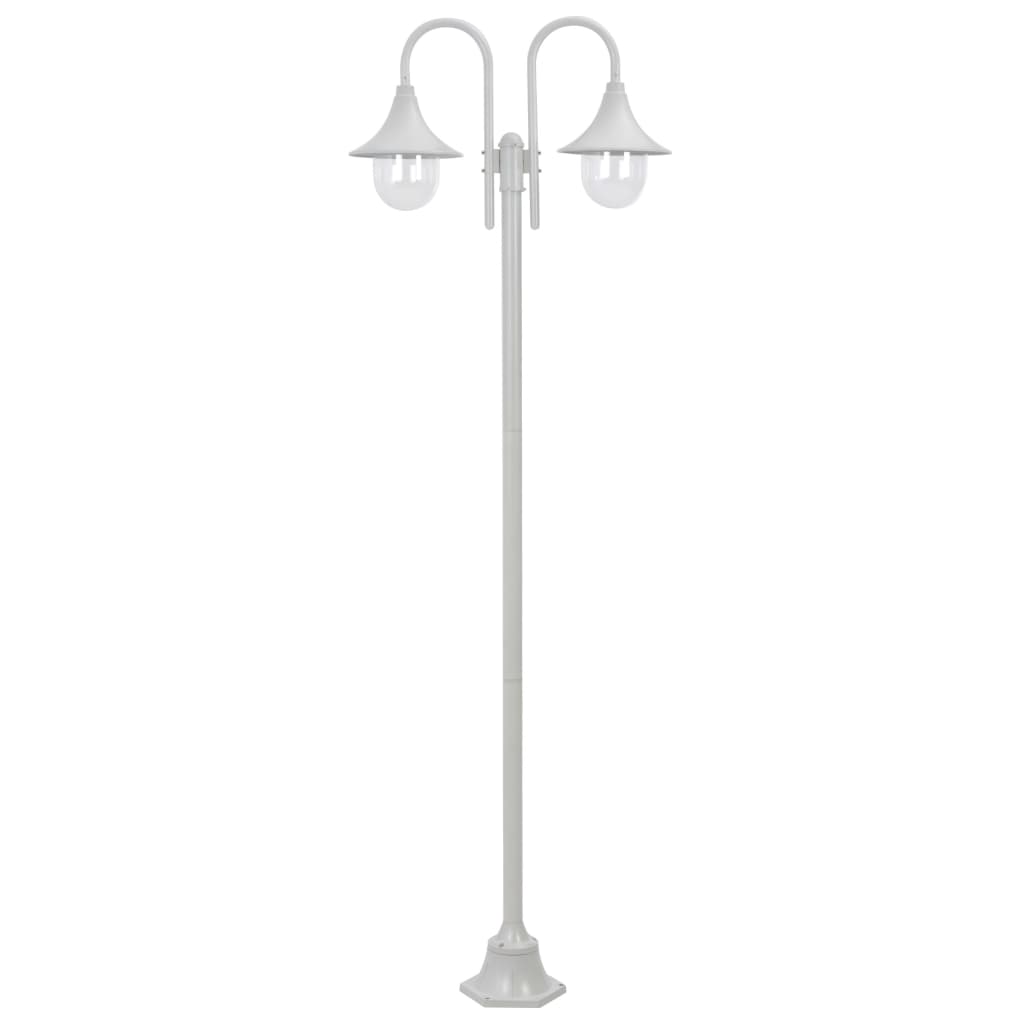 Paalverlichting Tuin E27 220 Cm Aluminium 2-Delig Wit