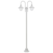 Paalverlichting tuin 220 cm aluminium wit 2-delig