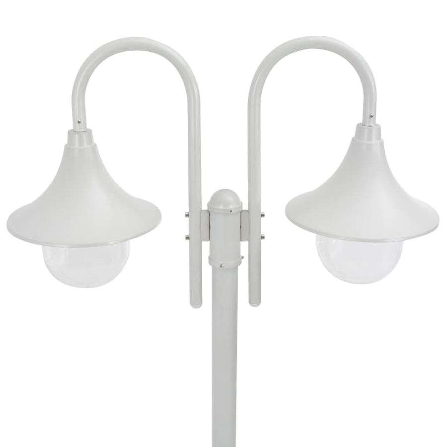 Paalverlichting Tuin E27 220 Cm Aluminium 2-Delig Wit