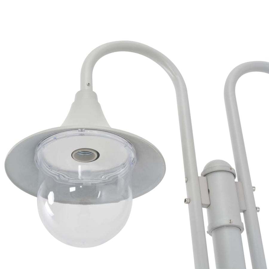 Paalverlichting Tuin E27 220 Cm Aluminium 2-Delig Wit