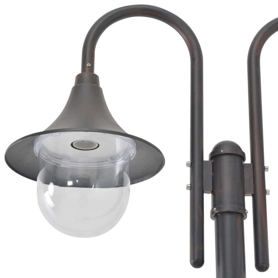 Paalverlichting Tuin E27 220 Cm Aluminium 2-Delig Brons