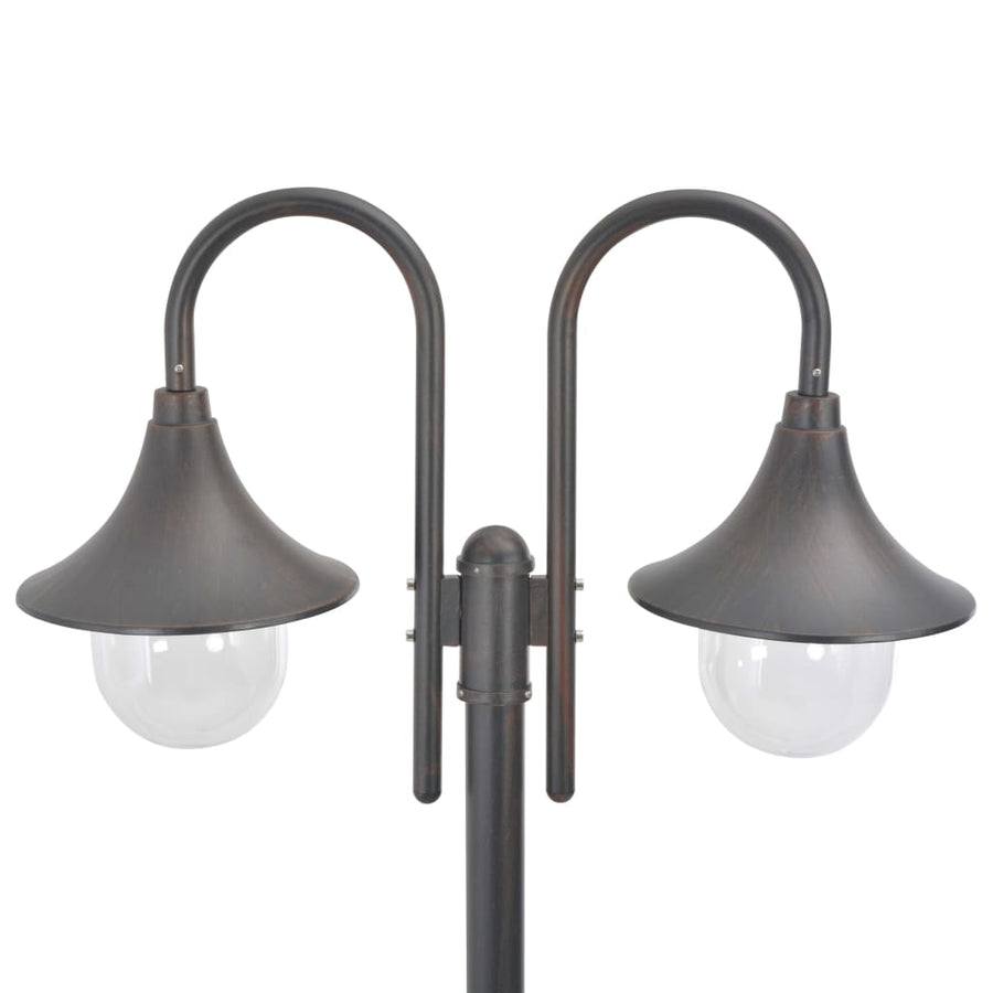 Paalverlichting Tuin E27 220 Cm Aluminium 2-Delig Brons
