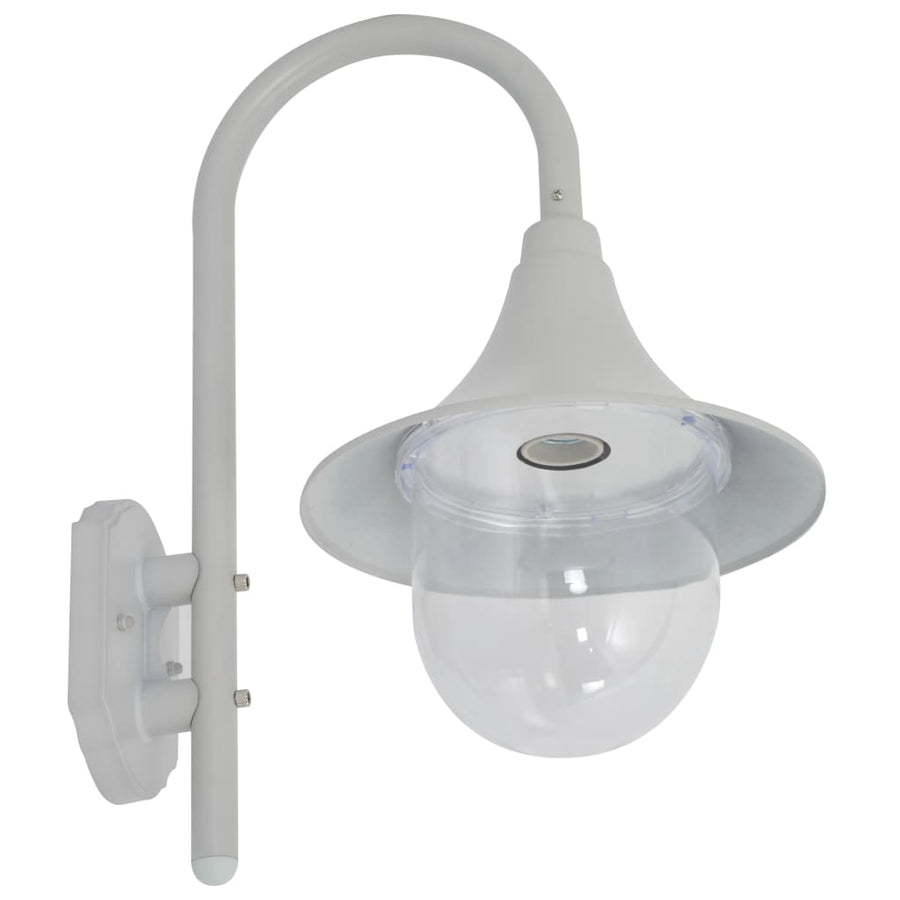 Tuin Wandlamp E27 42 Cm Aluminium Wit