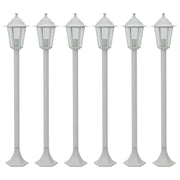 Paalverlichting tuin 110 cm aluminium wit 6 stuks