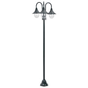 Paalverlichting tuin 220 cm aluminium donkergroen 3-delig