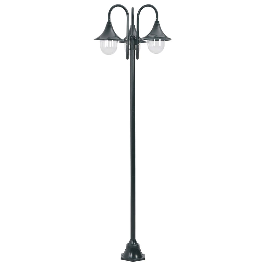 Paalverlichting Tuin E27 220 Cm Aluminium 3-Delig Donkergroen