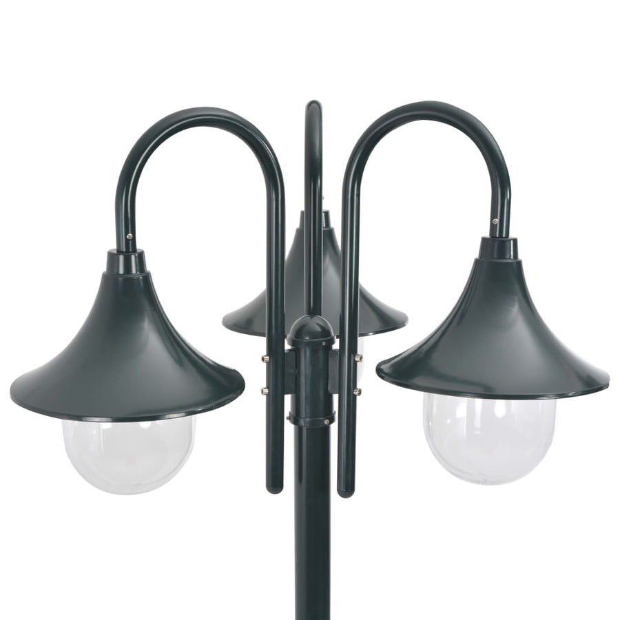 Paalverlichting Tuin E27 220 Cm Aluminium 3-Delig Donkergroen