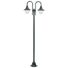 Garden post light E27 220 cm aluminum dark green 2-piece