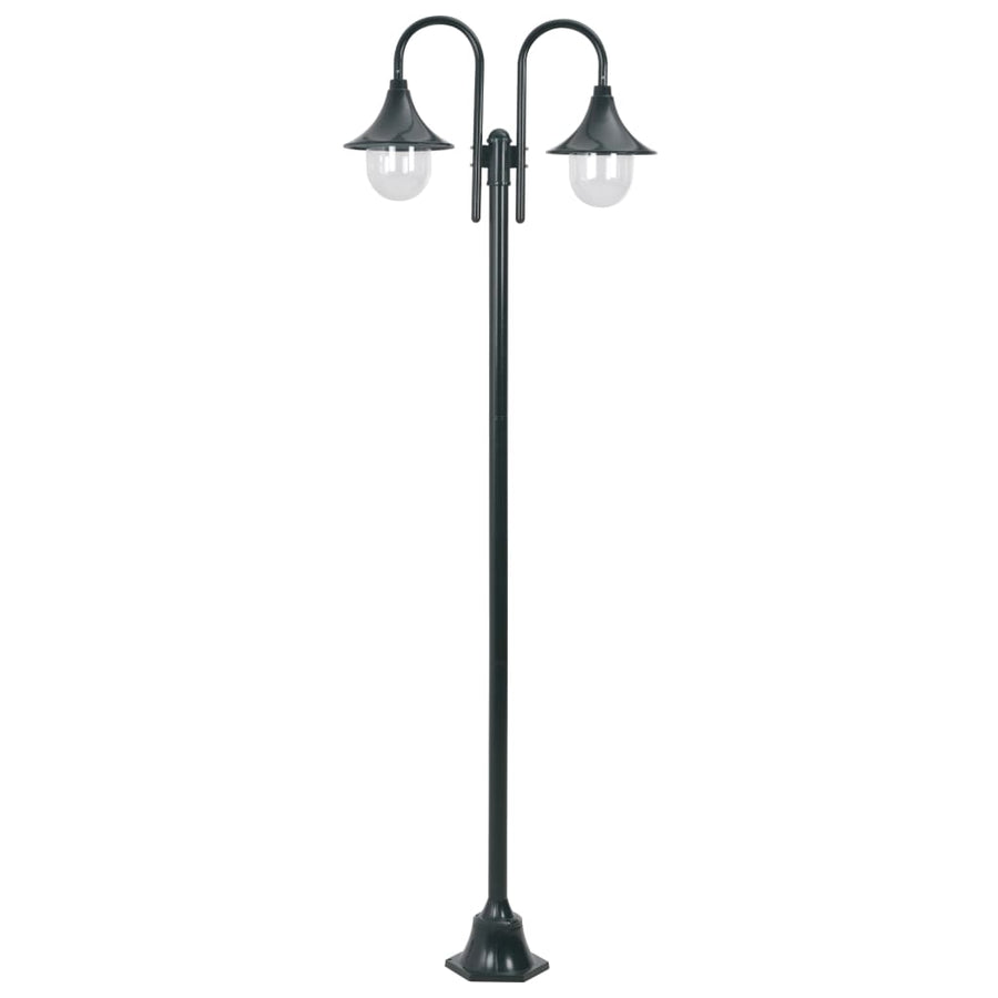 Paalverlichting Tuin E27 220 Cm Aluminium 2-Delig Donkergroen