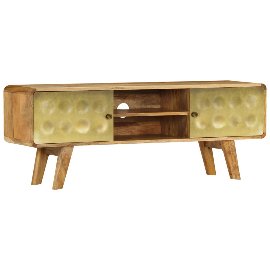 Tv-Meubel 120X30X45 Cm Massief Mangohout Goud