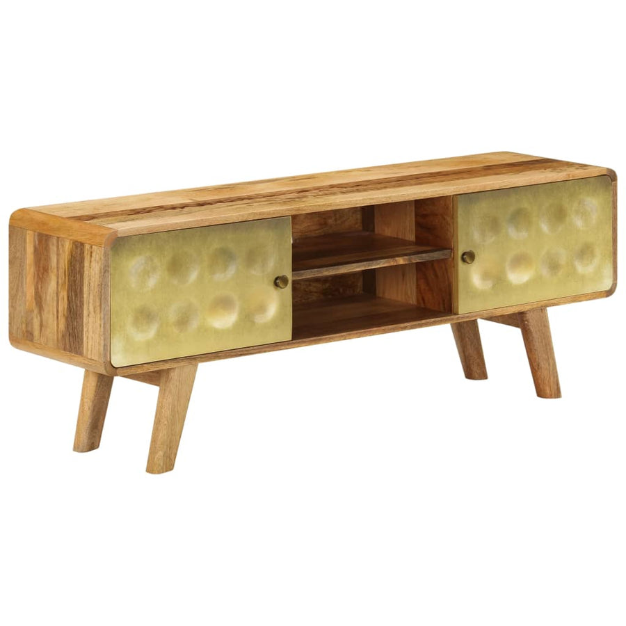 Tv-Meubel 120X30X45 Cm Massief Mangohout Goud
