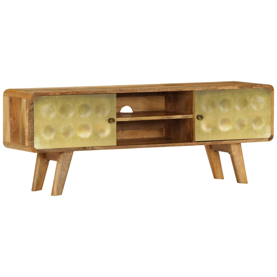 Tv-Meubel 120X30X45 Cm Massief Mangohout Goud