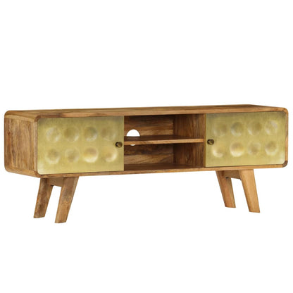 Tv-Meubel 120X30X45 Cm Massief Mangohout Goud